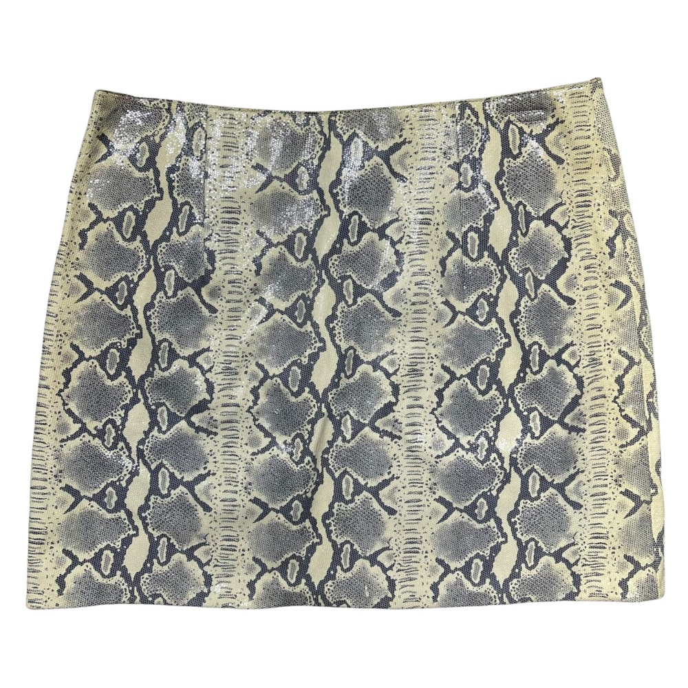 Jerry Shabo Snakeskin Print Mini Skirt M